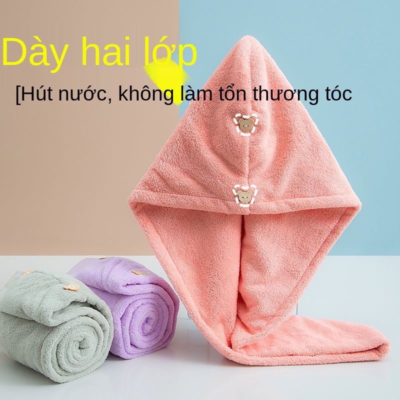 mũ lưới khô tóc người nổi tiếng siêu thấm hút tóc dài người lớn mới dễ thương mũ tắm nhanh khô túi khăn turban trẻ em Mũ