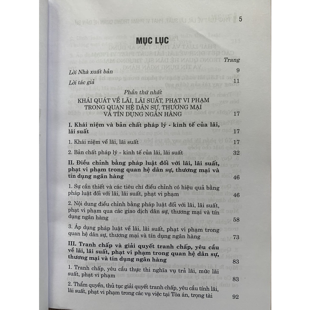 Sách - Pháp luật về lãi, lãi suất, phạt vi phạm trong quan hệ dân sự, thương mại và tín dụng ngân hàng