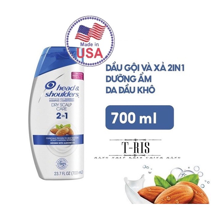 [USA] Dầu gội xả 2in1 sạch gàu Head & Shoulders Mỹ 700ml- NHẬP KHẨU CHÍNH HÃNG MỸ - T-RIS SHOP