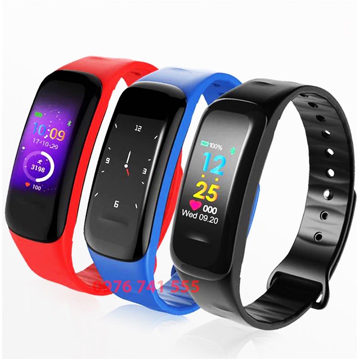 Vòng tay thông minh theo dõi sức khỏe Wearfit c1 dây si cho nam nữ đo nhịp tim đi bơi kết nối bluetooth