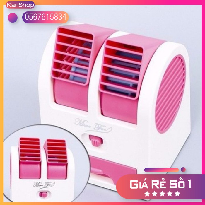 Quạt Điều Hòa Mini 2 Cửa 3 Chức Năng (Mát, Lạnh, Thơm) - Quạt hơi nước mini có khay chứa đá 1 - 2 cửa để bàn