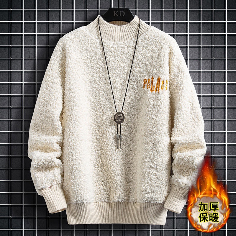 Áo Khoác Nhung Lông Cừu Cổ Cao Dáng Rộng Thời Trang Mùa Đông Hàn Quốc Dành Cho Nam