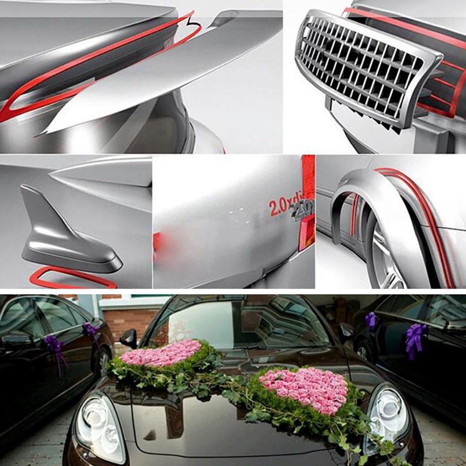 Cuộn băng dán hai mặt màu đỏ 3m dành cho xe hơi