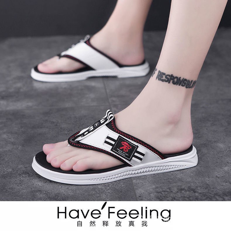 Men's new flip-flops trendy giant slippers non-slip men's summer outdoor beach shoes 2021 fashion