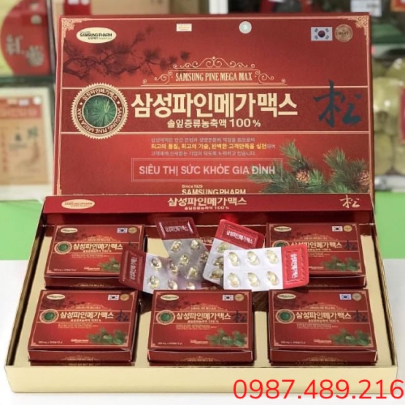 Tinh Dầu Thông Đỏ SamSung Hàn Quốc, Hộp 120V x 450mg