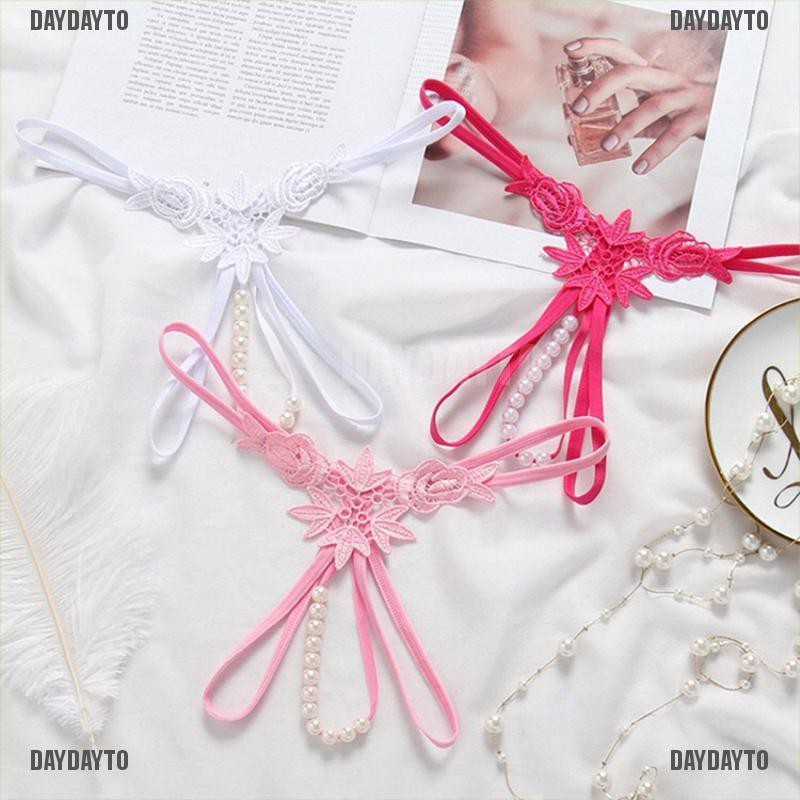 [COD] Quần Lót Lọt Khe Không Đáy Quần Lọt Khe Đính Ngọc Trai Dành Cho Nữ