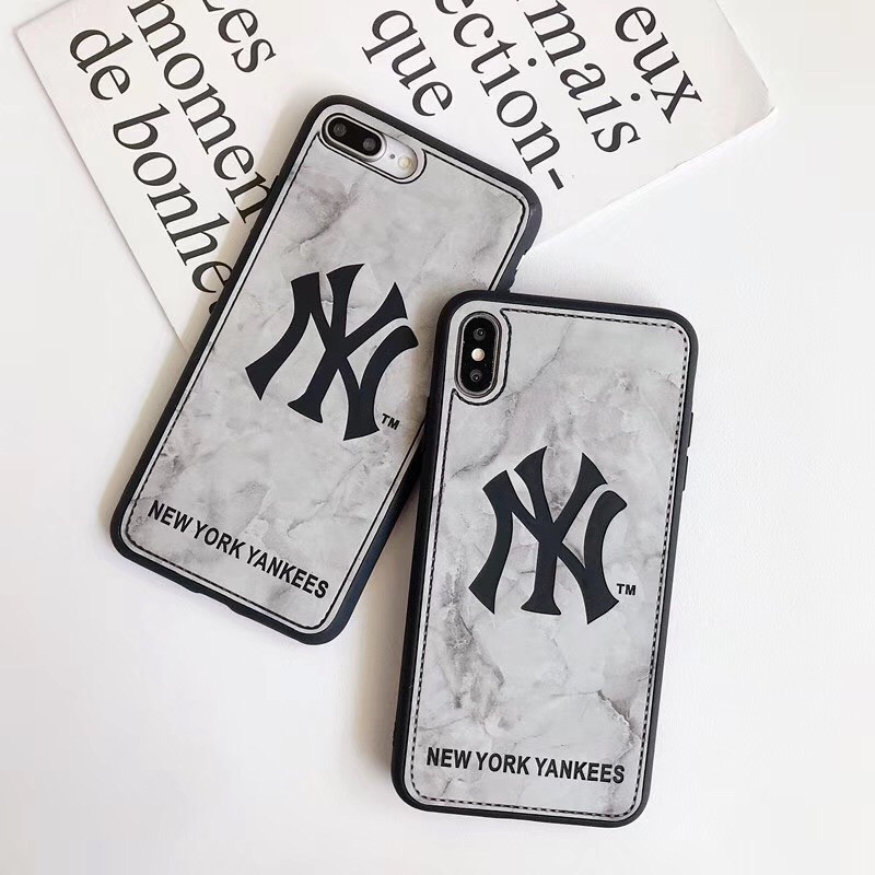 Ốp điện thoại in hình logo đội bóng chày New York Yankee dành cho IPhone X XR XSmax 6s 7Plus 8 8+