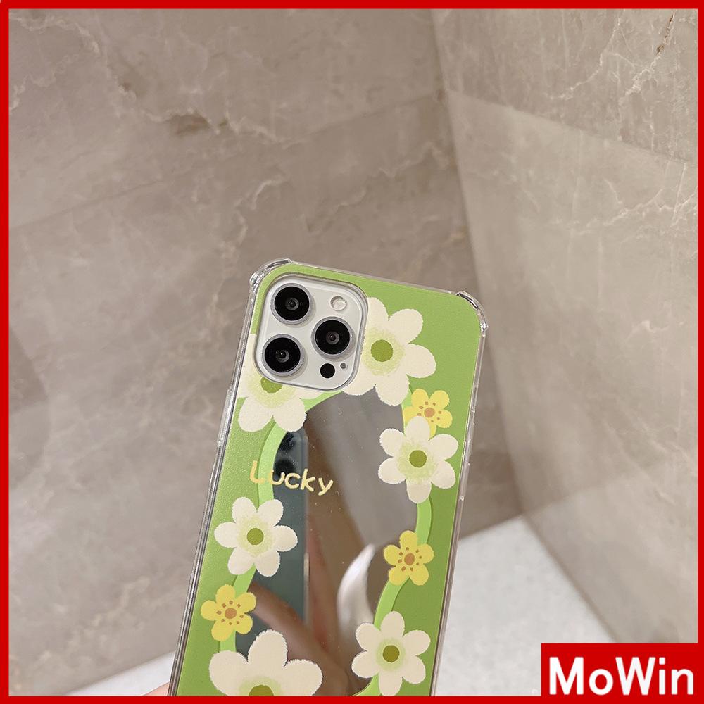 Ốp điện thoại acrylic HD hoa màu vàng/ xanh lá bảo vệ toàn diện thích hợp cho iPhone11/ 13ProMax/12 ProMax /7 Plus