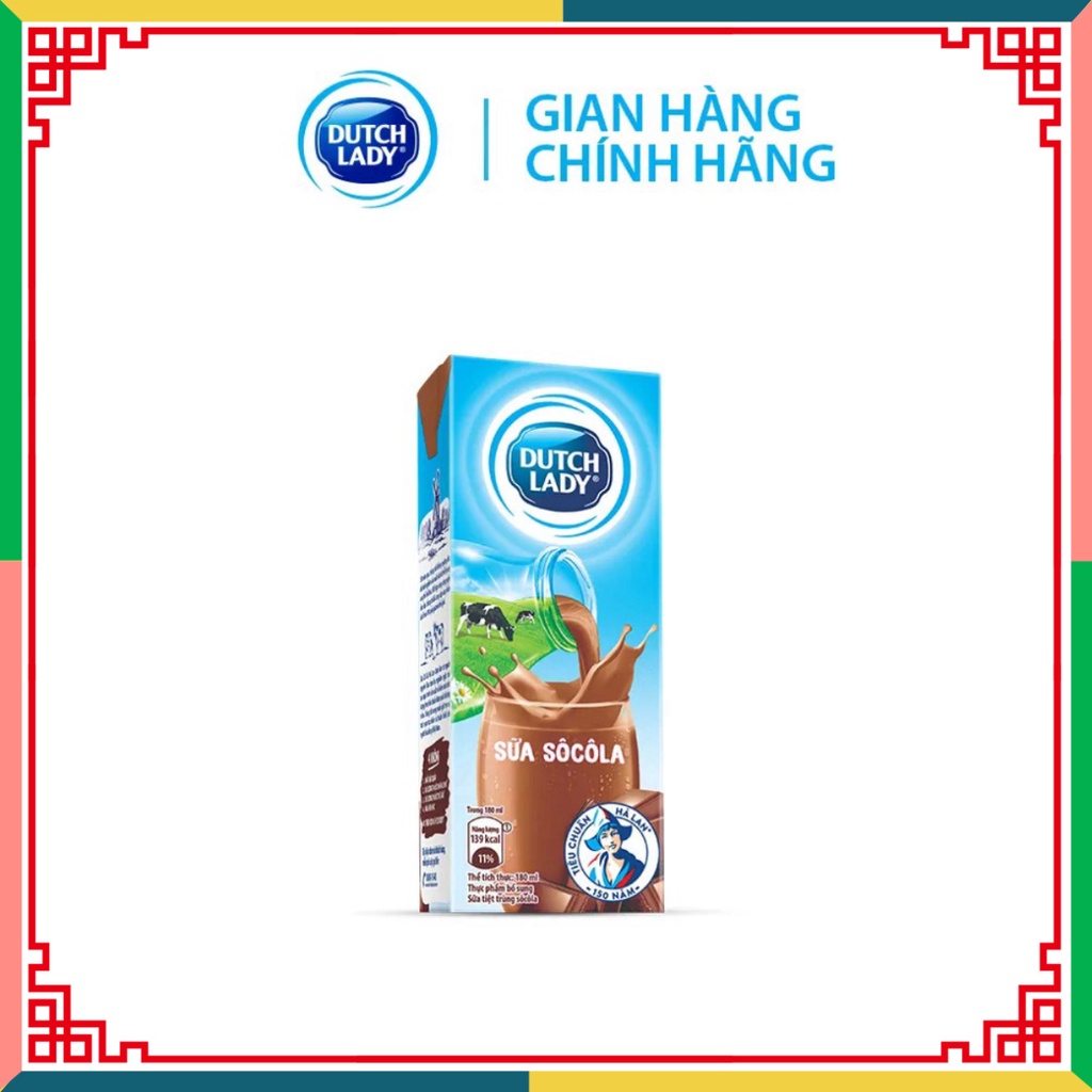 Thùng 48 Hộp Sữa Tươi  Dutch Lady thiếu nữ Hà Lan hương socola