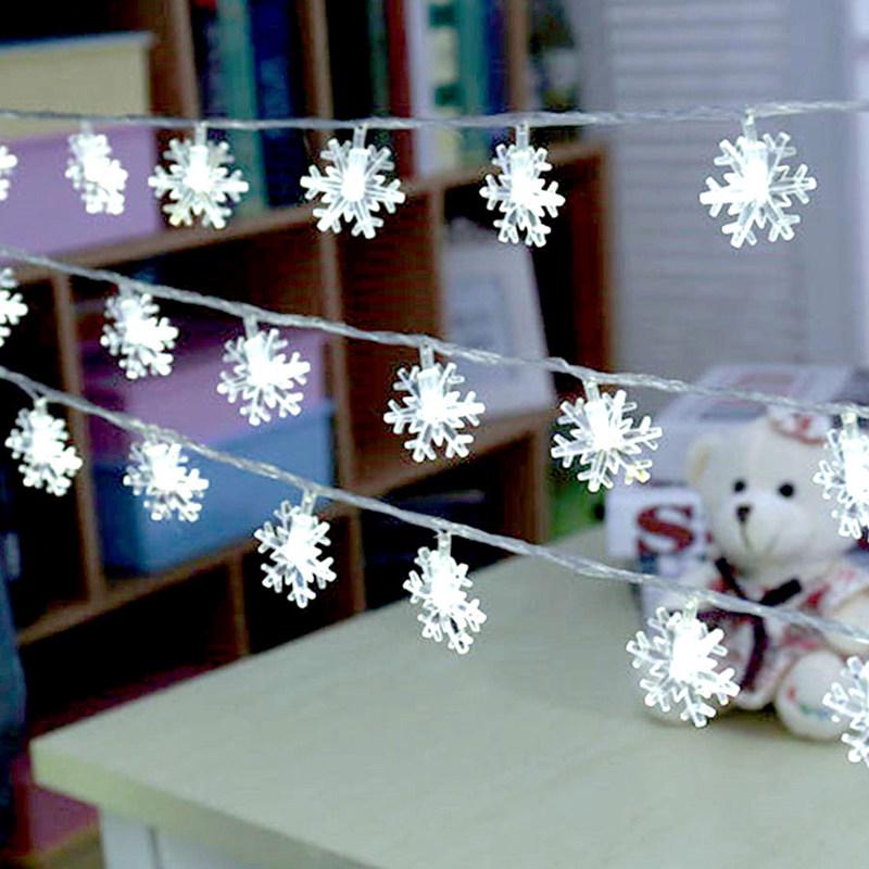 2m 10-strip led lamp snowflake battery box Christmas decorations for home Christmas tree decorations