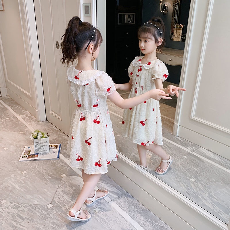 Đầm Tay Ngắn Thiết Kế Xinh Xắn Thời Trang Cho Bé Gái