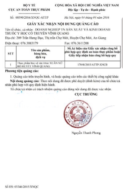 Xuân nữ bổ huyết Vĩnh Quang 280 ml