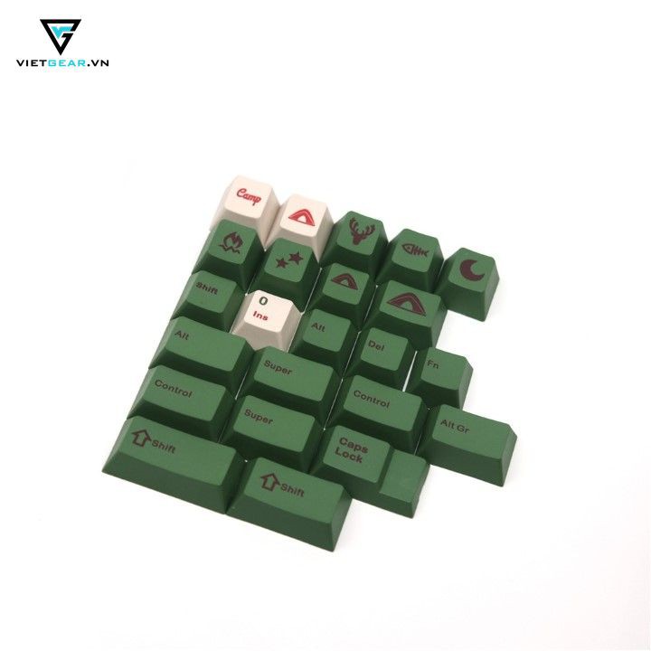 Bộ nút Cherry Camping clone thick PBT dyesub 127 nút