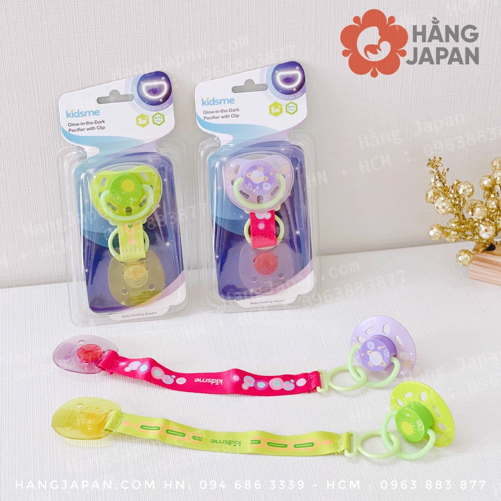 Ty ngậm dạ quang Kidsme tặng kèm dây giữ sz S/M