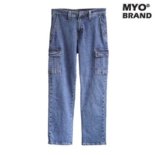 Quần Jean Ống Rộng MYO Relax Cargo - MID BLUE