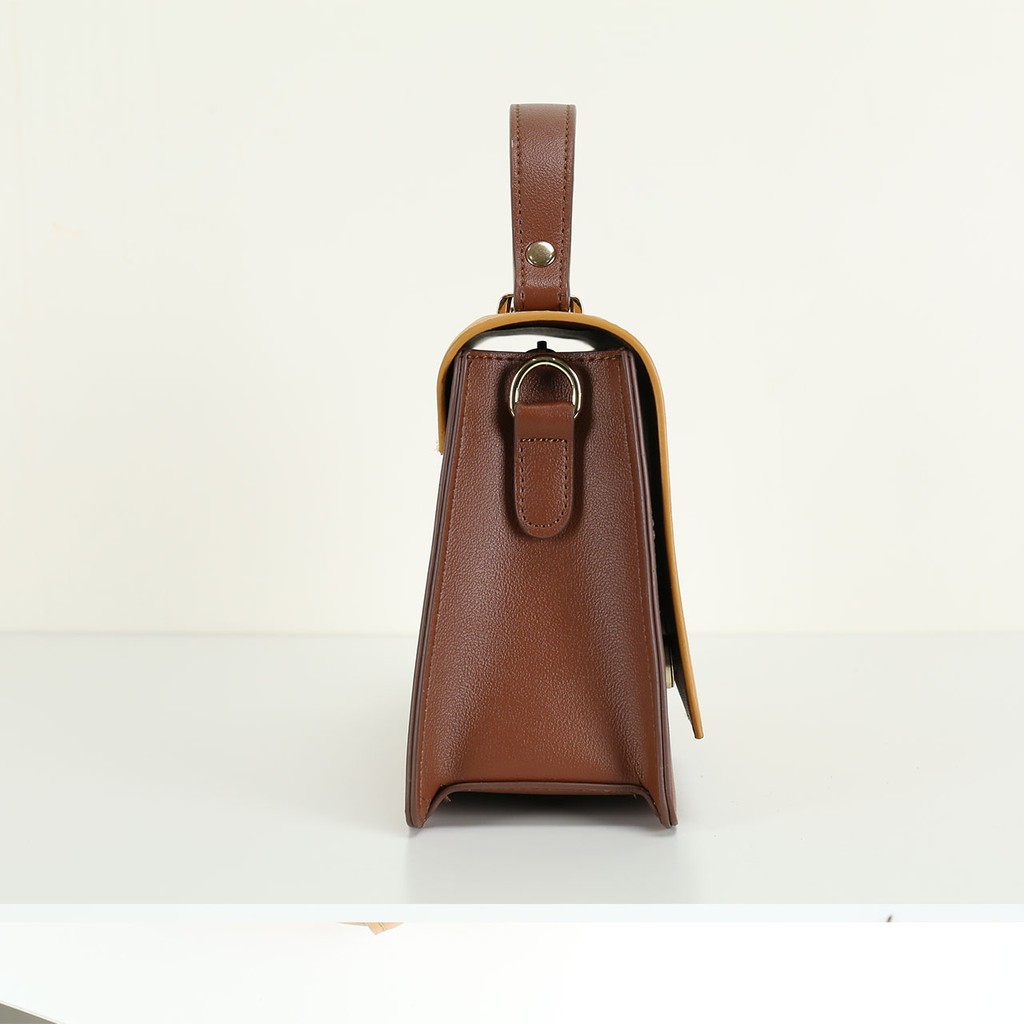 Túi xách nữ thời trang Elenda phối màu nắp đẹp: TXE011