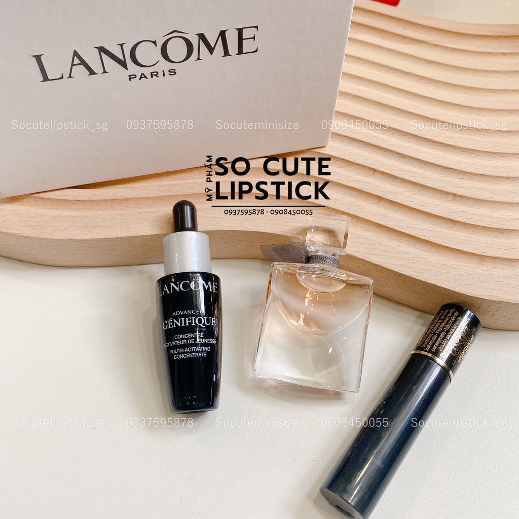 Set Nước Hoa Dưỡng Da Laancome Serum Genifique 10ml + nước hoa La Vie Est Belle 4ml + mascara hypnose 2ml