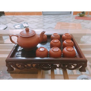 Khay trà chân cao giả gỗ - Song Long