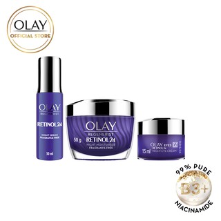 Combo 3 Kem Dưỡng Ẩm, Tinh Chất Và Kem Mắt Olay Ngăn Ngừa Lão Hóa Chứa Chiết Xuất Retinol24