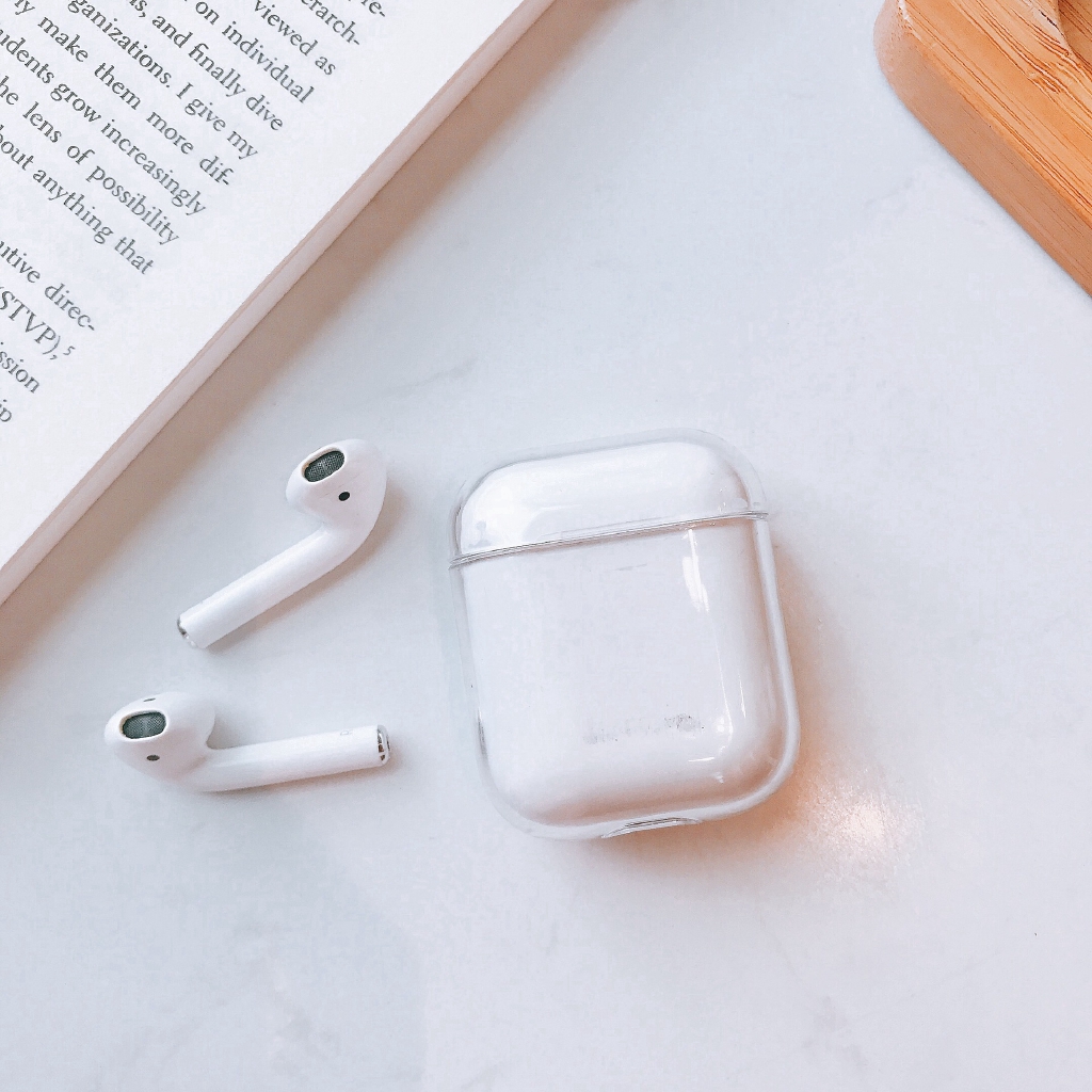 Vỏ bảo vệ hộp sạc tai nghe không dây Apple Airpods bằng PC cứng trong suốt