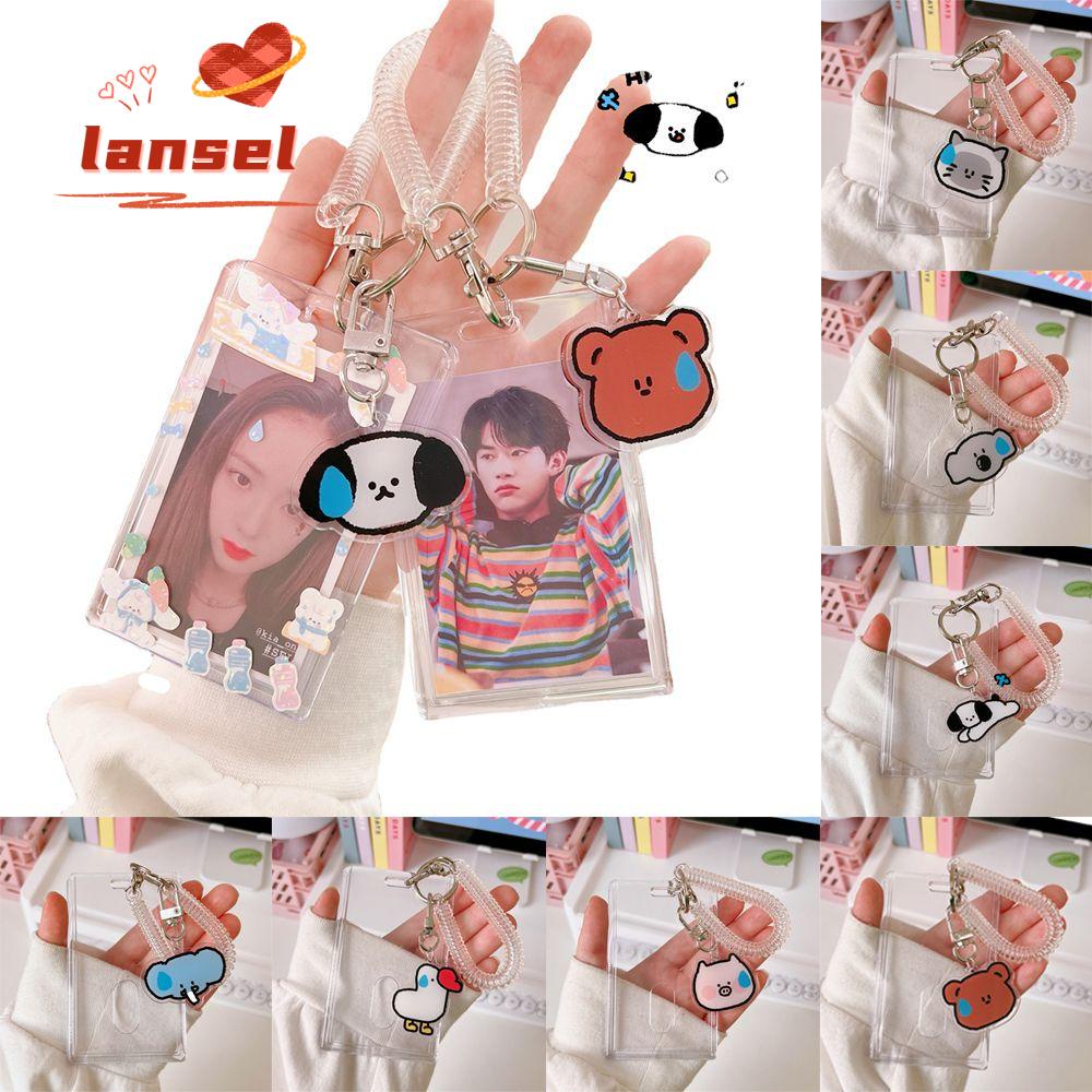 Móc Khóa Đựng Thẻ/Ảnh/Ảnh 3 inch Bằng Acrylic Trong Suốt Mang Đi Tiện Dụng