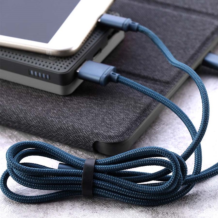 Dây Cáp sạc dây dù 3in1 Remax RC-131th microUSB-và Type-C (2.8A,dài 1.15M)