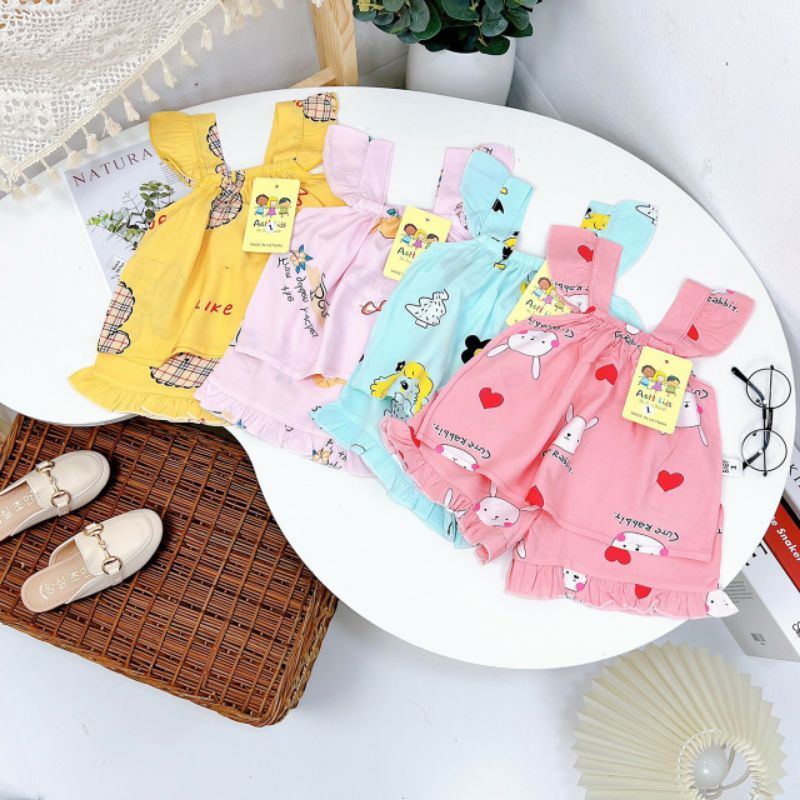 Bộ Lanh cánh tiên nhiều màu siêu mát cho bé gái