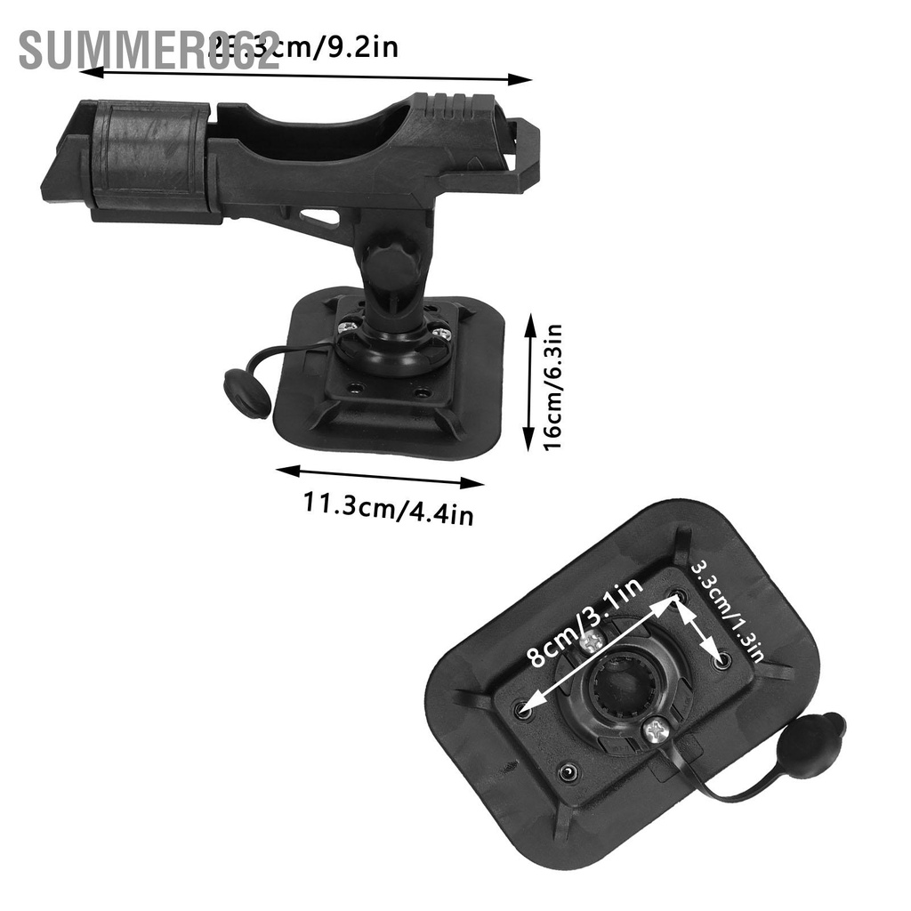 Thuyền bơm hơi Giá đỡ cột câu cá Kayak Điều chỉnh 360 độ Cơ sở cố định thanh 【summer062】