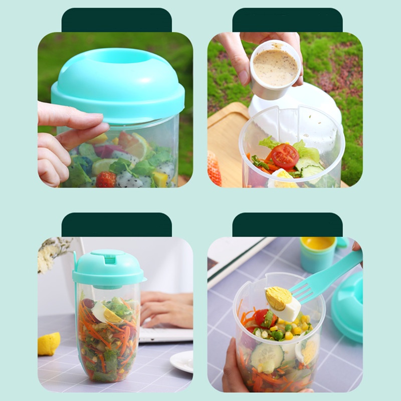 Chai Đựng Nước Sốt Salad 1000ML Kèm Nĩa