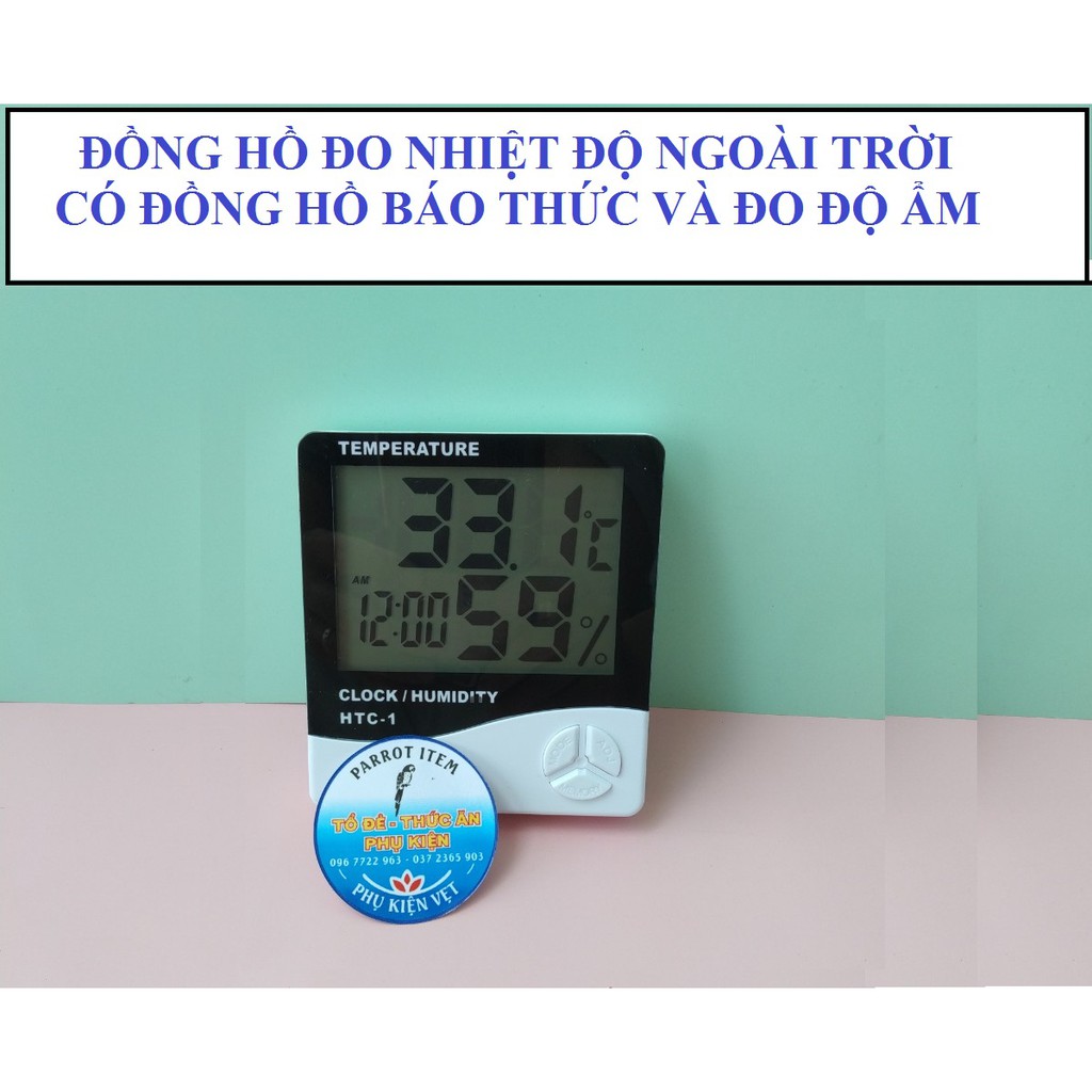 1 ĐỒNG HỒ ĐO NHIỆT ĐỘ NGOÀI TRỜI (KÈM ĐỒNG HỒ BÁO THỨC VÀ ĐO ĐỘ ẨM)