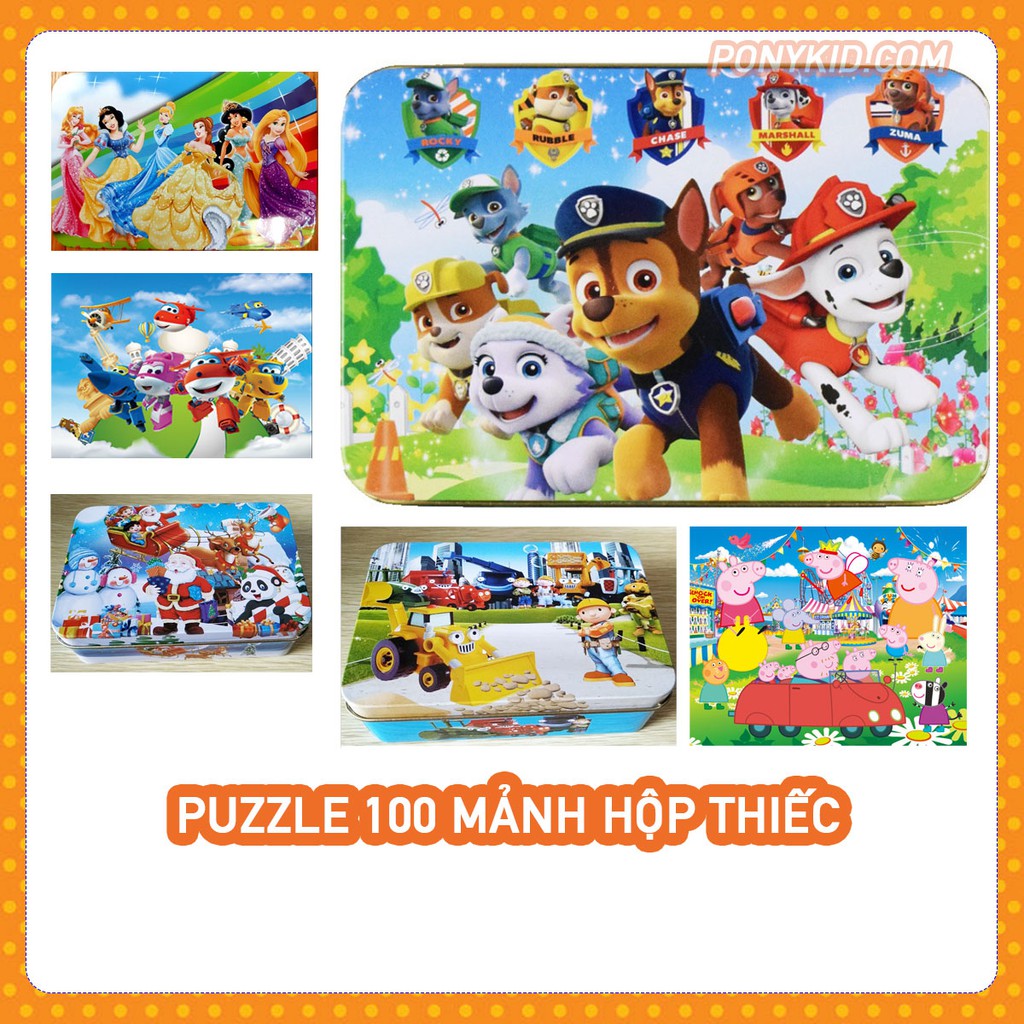 Tranh Ghép 100 Mảnh Gỗ Hộp Thiếc/Jigsaw Puzzle 100 Mảnh/Đồ Chơi Cho Bé/Puzzle Cho Bé/Tranh Xếp Hình Cho Bé Từ 4 Tuổi