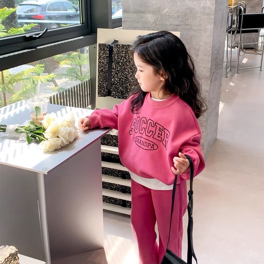 Set Áo Len Dài Tay Cổ Tròn + Quần ống rộng Thiết Kế Mới Thời Trang Dành Cho Mùa Thu Đông