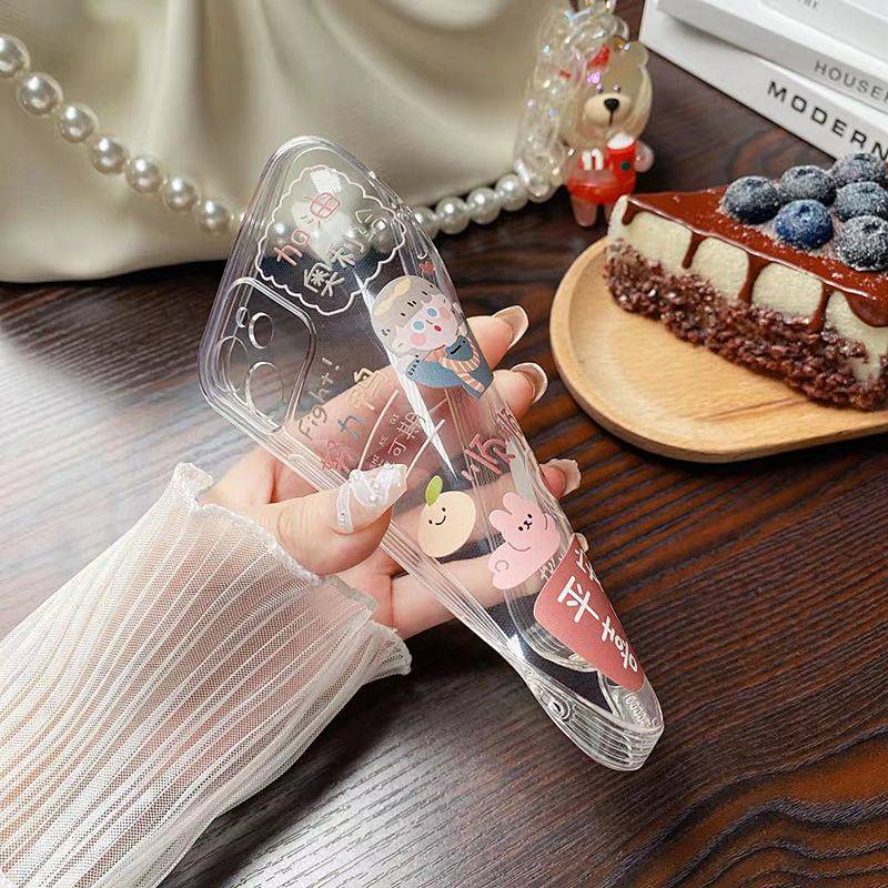 Apple 13 Phone Case 12/11/Pro Niche Creative Full Cover Soft Case 6plus Cute Transparent Drop-Resistant Xs Case for Women Vbbb