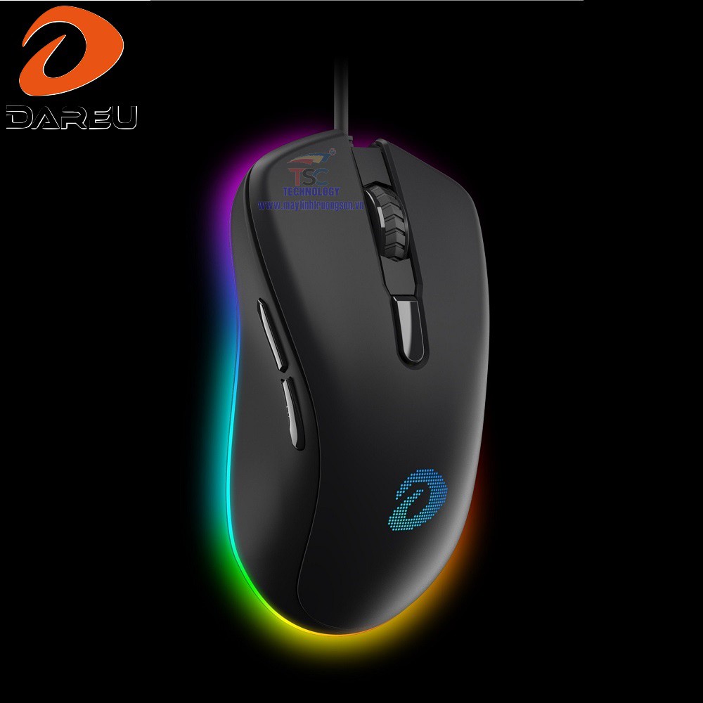 Chuột Gaming DAREU EM908 RGB USB Black | Kèm MousePad Dareu Chính Hãng