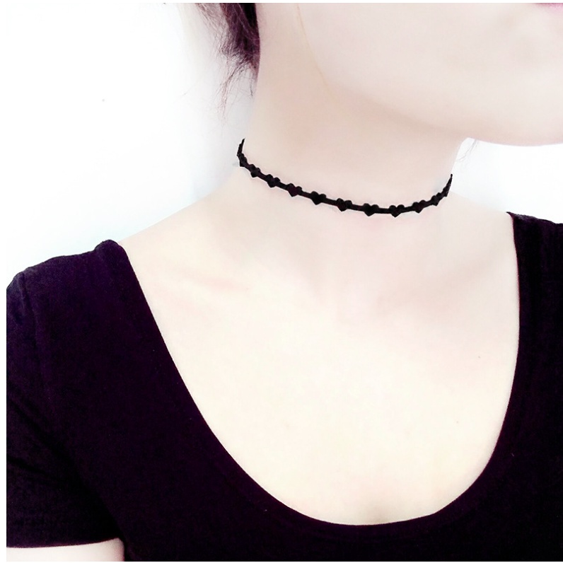 Vòng cổ dây chuyền choker chất liệu vải cao cấp phong cách cá tính dành cho nữ