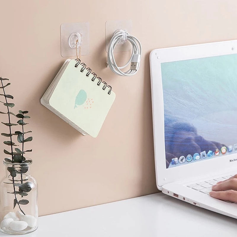 Bộ 10 móc treo đồ dán tường tự dính chống gỉ sét chịu lực tốt dành cho nhà bếp phòng tắm