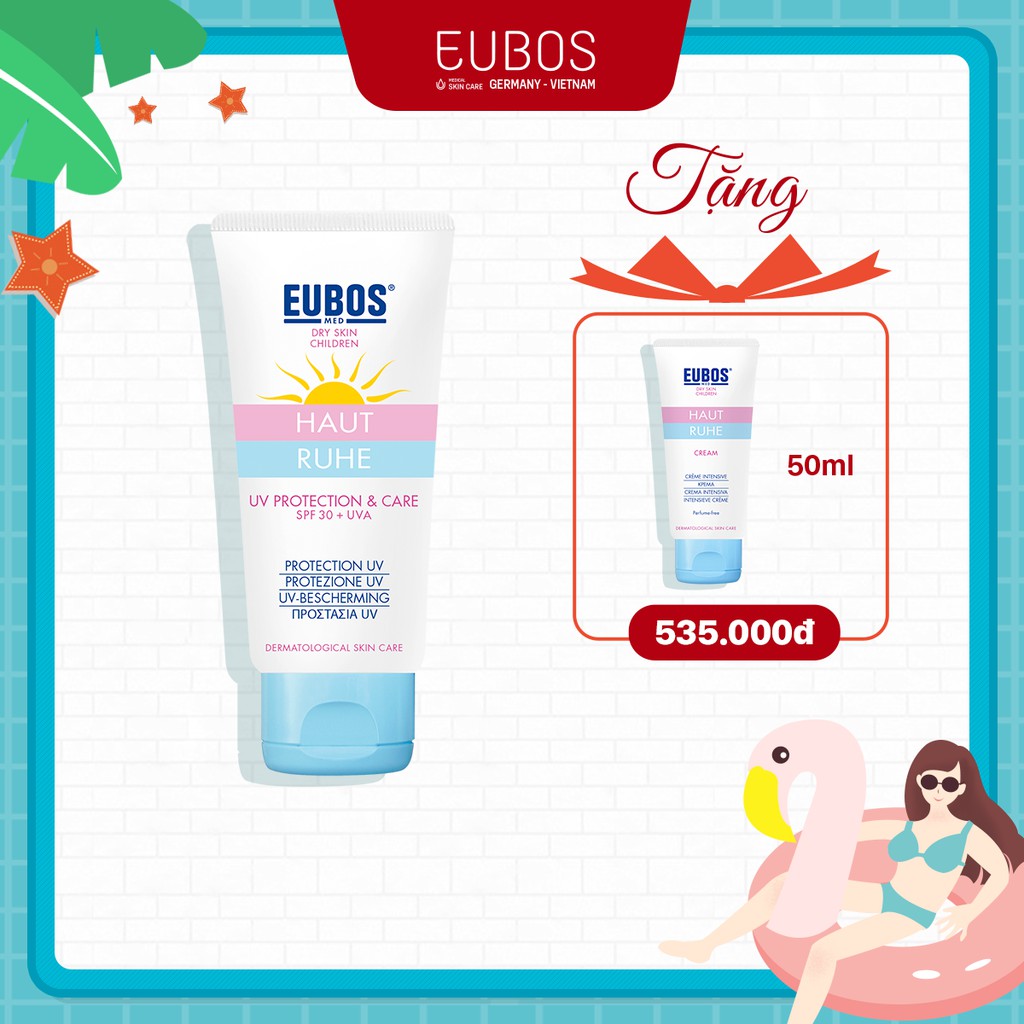 Kem chống nắng cho trẻ em và mẹ bầu SPF 30+ UVA EUBOS Haut Ruhe UV 50ml HSD [8/2021]