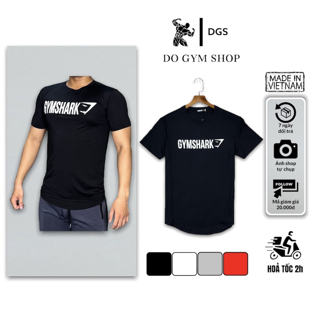 Áo thun nam tập gym DO GYM SHOP form ôm body, thun lạnh co giãn 4 chiều thoáng mát
