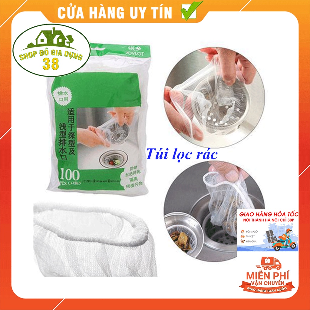 A39 Combo 100 Túi Lọc Rác Bồn Rửa Bát Tiện Lợi