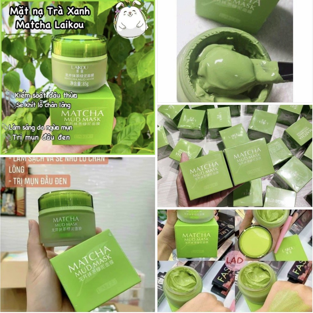 Mặt nạ bùn trà xanh Matcha Laikou 85g B101