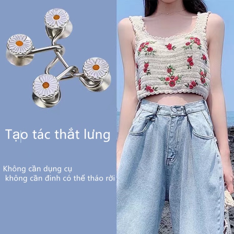 Nút Kim Loại Có Thể Điều Chỉnh Đính Quần Jean Nhiều Màu Sắc