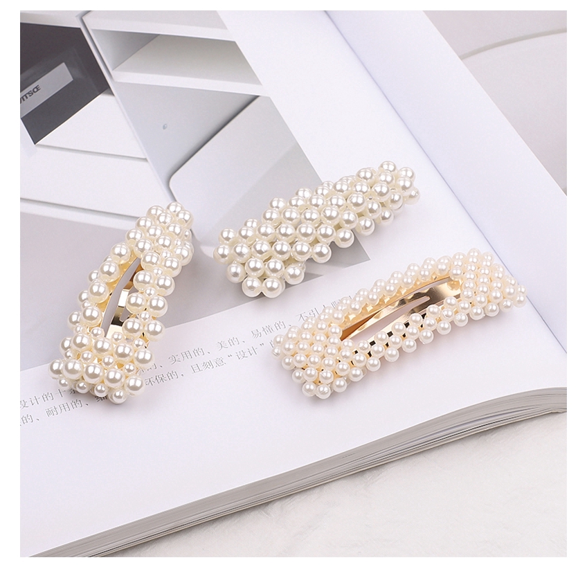 Kẹp tóc đính ngọc trai giả phong cách Hàn Quốc xinh xắn dành cho nữ