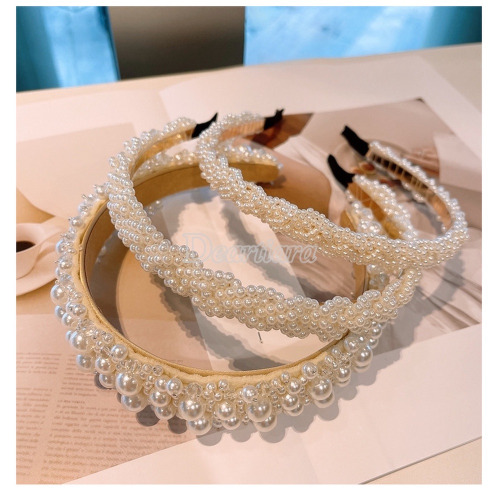 Vòng Hoa Đội Đầu Đính Ngọc Trai Nhân Tạo Dành Cho Cô Dâu