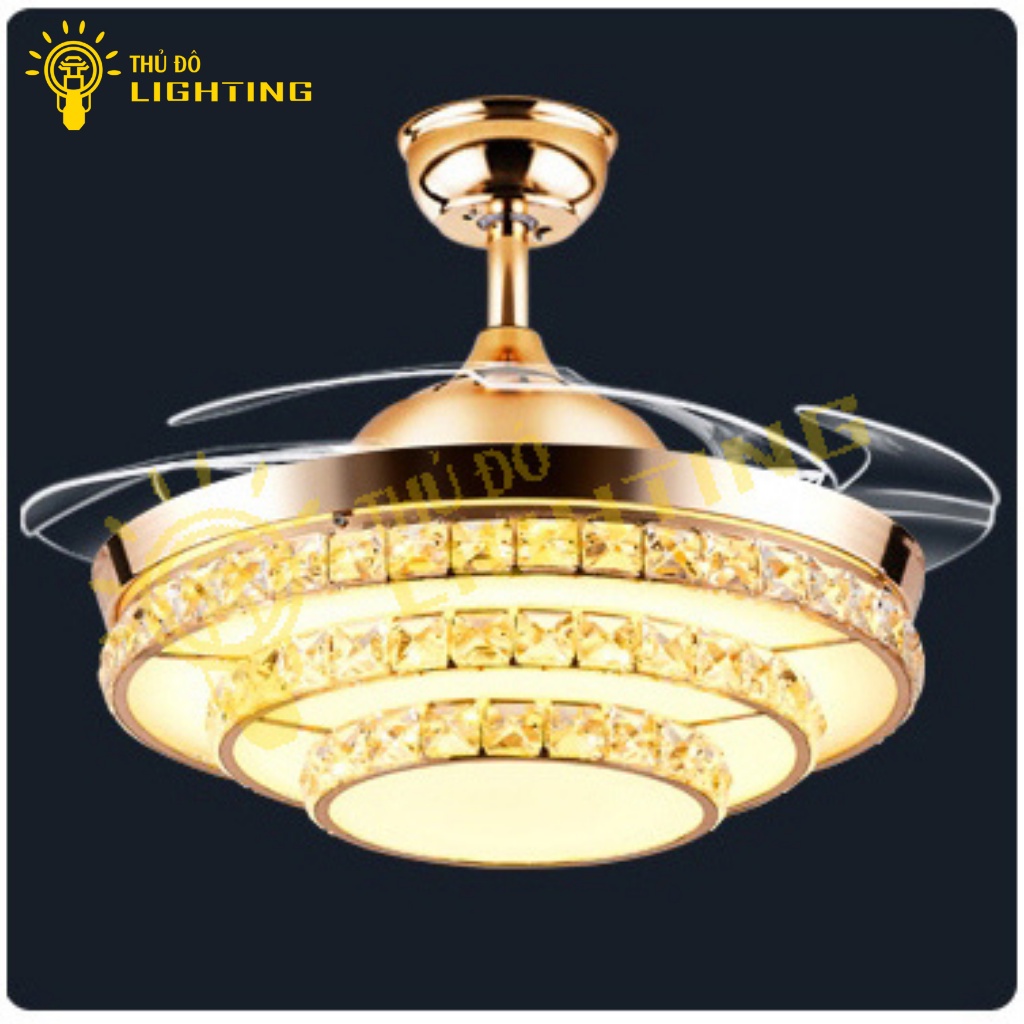 Quạt Trần Đèn Chùm Phòng Khách THỦ ĐÔ LIGHTING 3 Chế Độ Gió Và Ánh Sáng Điều Chính Từ Xa, Có Hẹn Giờ 872