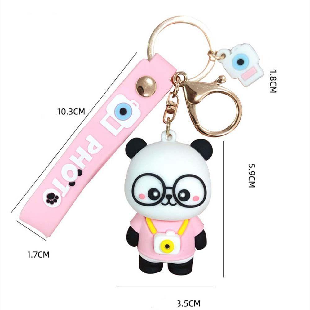 LANFY Móc Khóa Hình Gấu Trúc 3D Dễ Thương