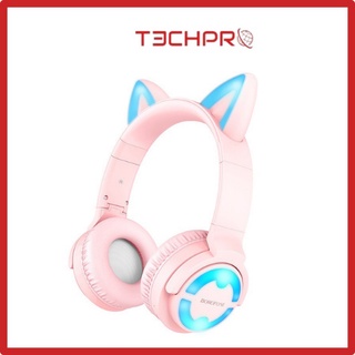 Tai nghe Mèo chụp Cat EAR Hoco Borofone BO15, headphone bluetooth V5.0 "chính hãng" - Quà tặng dễ thương - Techpro