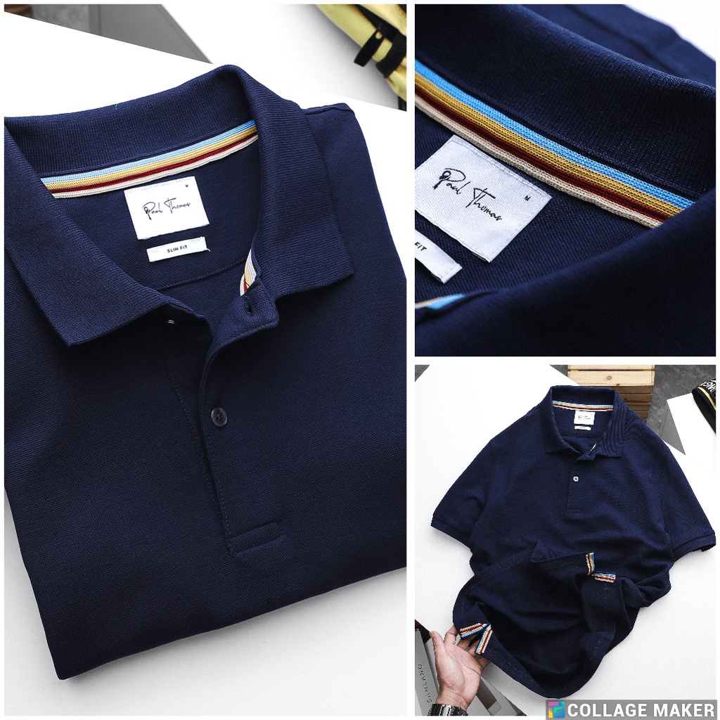 |Hẻm Store| Áo Polo nam, áo thun có cổ SATOSHI SAPL19 Single Jersey Yarndyed Sọc Nhuyễn chất liệu cotton 100% 3 màu Xanh | BigBuy360 - bigbuy360.vn