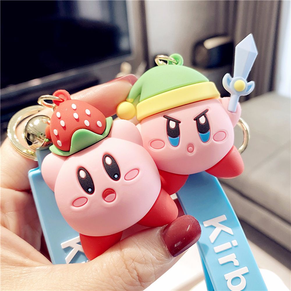 Móc Khóa Silicon Hình Kirby / Ngôi Sao / Hoạt Hình Dễ Thương Cho Bé