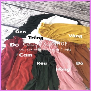 Áo len gân trễ vai tay dài