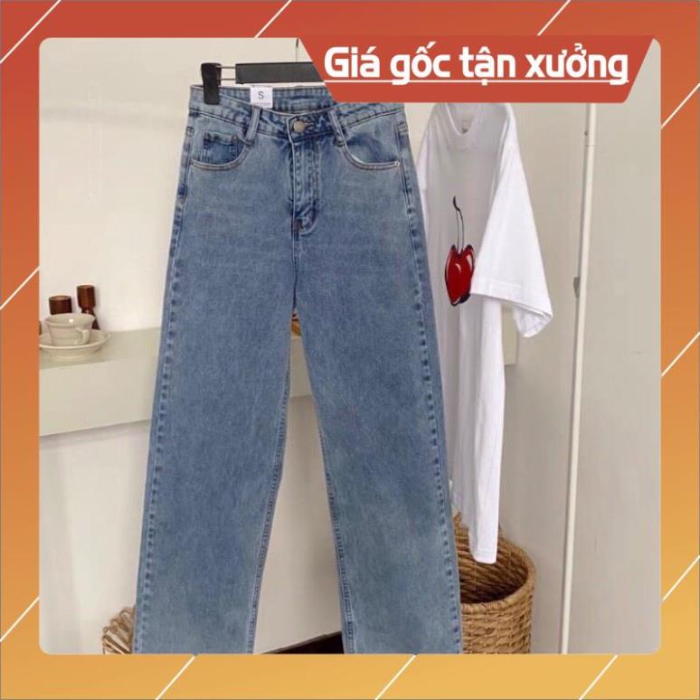 Khuyến mại Quần jean bò ống suông rộng nữ đẹp lưng cao vải dày đẹp cao cấp Hot 2021 - HAPONO-J018 huyenjean | BigBuy360 - bigbuy360.vn